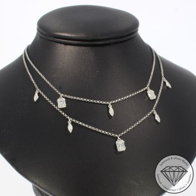 Wert 2590 € Brillant Diamant Collier in 750er 18 K Weißgold - 99825