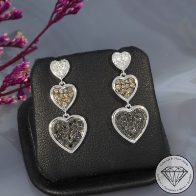Wert 2350 € Brillant Diamant Herz Ohrringe in 585er 14 K Weißgold - H991