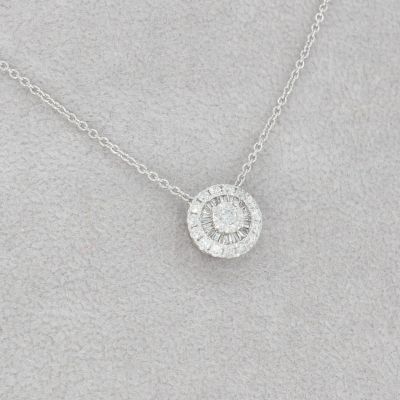 Wert 1050 € Brillant Diamant Anhänger mit Kette in 750er 18 K Weißgold - H294