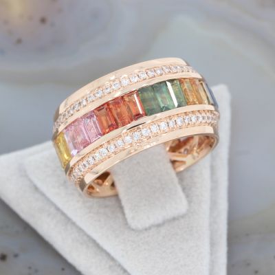 Wert 7790 € Brillant Saphir Ring in 750er 18 K Rosegold - H1305