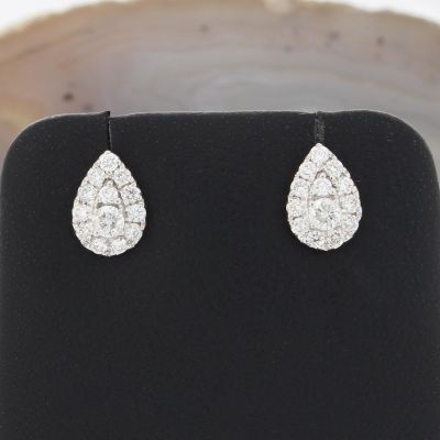 Wert 890 € Brillant Ohrstecker (0,36 carat)  in 750er 18 K Weißgold - H133