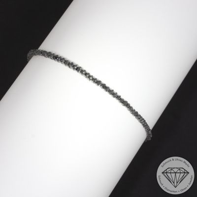 Wert 1360 € schwarzes Diamant Armband (ca.10,82 carat) in 585er 14 K Weißgold - H1649