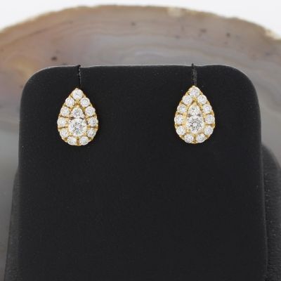 Wert 890 € Brillant Ohrstecker Ohrringe Tropfen (0,36 carat) in 750er 18 K Gelbgold - H173
