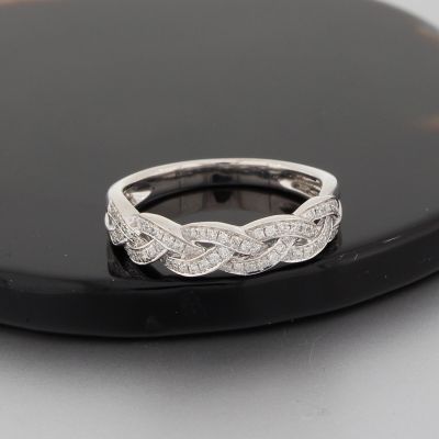 Wert 1500 € Brillant Ring (0,20 carat) in 750er 18 K Weißgold Größe 54 - H373