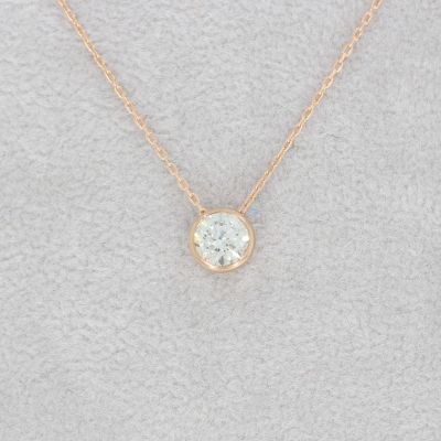 Wert 1990 € Solitär Brillant Anhänger Kette (0,30 carat) in 750er 18 K Rosegold -H258