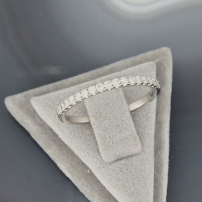 Wert 1290 € Brillant Halbmemory Ring (0,25 carat) in 750er 18 K Weißgold Größe 56 - H265