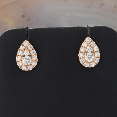 Wert 890 € Brillant Ohrstecker Ohrringe Tropfen (0,36 carat) in 750er 18 K Rosegold - H311