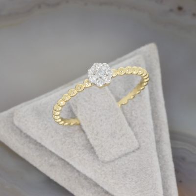 Wert 770 € Brillant Ring (0,10 carat) in 750er 18 K Gelbgold Größe 52 - H375