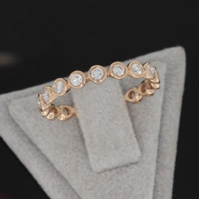 SALE ! Wert 2590 € Brillant Memory Ring (0,68 carat) in 585er 14 K Roségold Größe 54 - H542