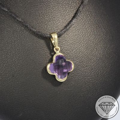 Wert 450 € Amethyst Anhänger (2,15 carat) in 585er 14 K Gelbgold - H774