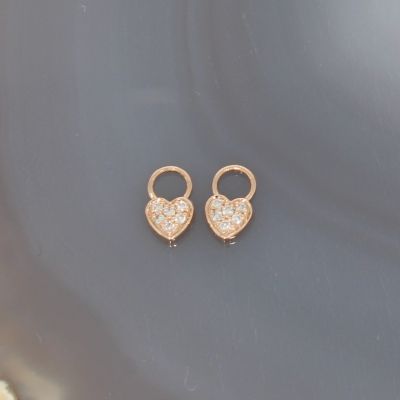 Wert 320 € Brillant Herz Einhänger für Creolen (0,05 carat) in 585er 14 K Roségold - H795